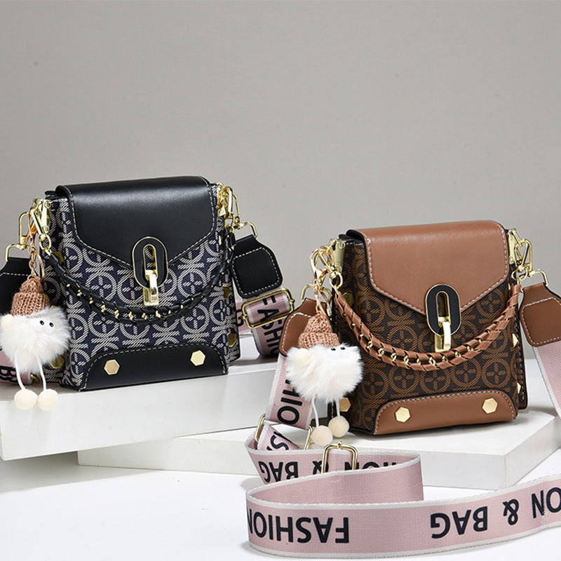 Дамска модна кожена чанта през рамо