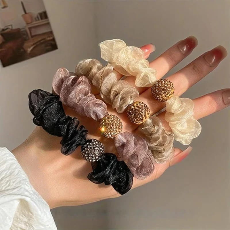 🔥✨Kup 1, a 2 dostaniesz gratis💕Eleganckie gumki do włosów z kryształkami