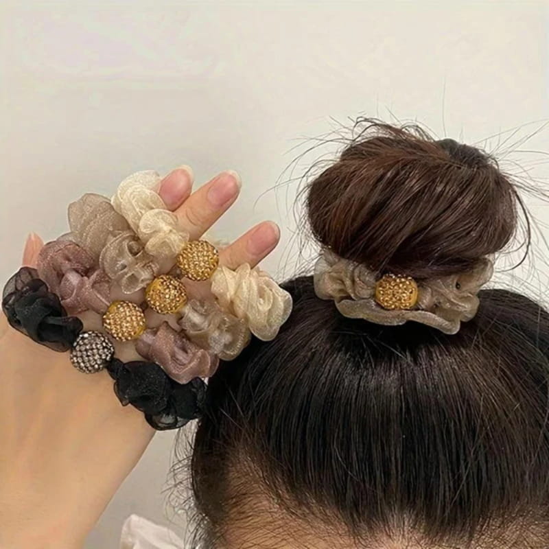 🔥✨Kup 1, a 2 dostaniesz gratis💕Eleganckie gumki do włosów z kryształkami