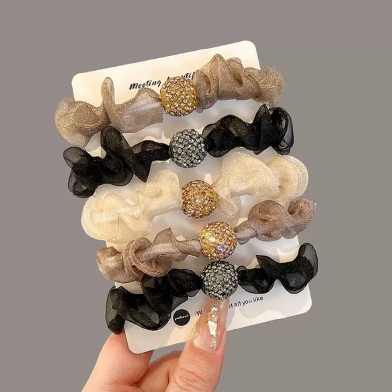 🔥✨Kup 1, a 2 dostaniesz gratis💕Eleganckie gumki do włosów z kryształkami