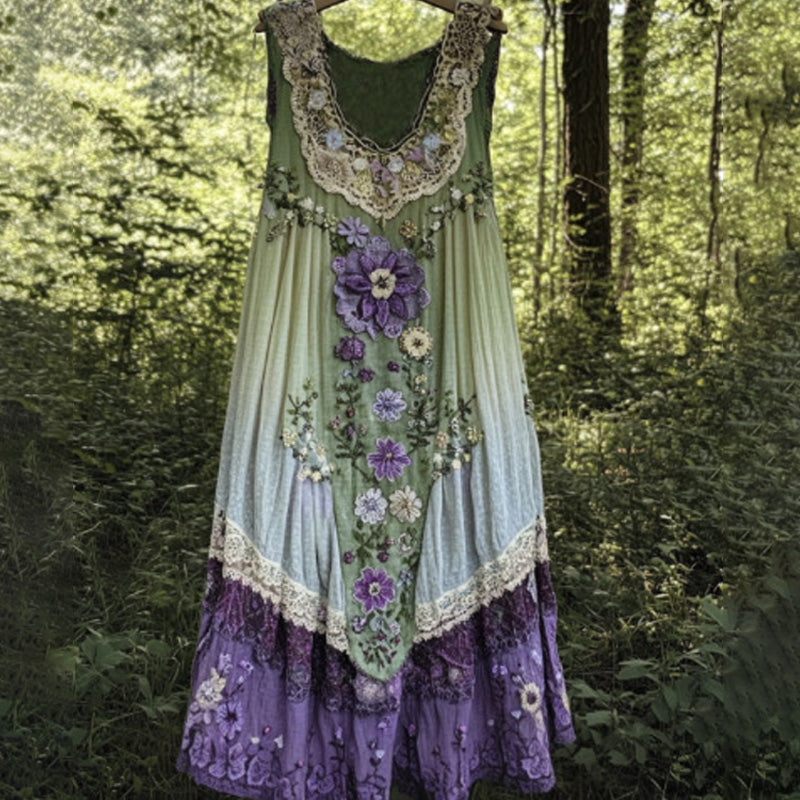 3D принтирана рокля без ръкави с U-образно деколте миди