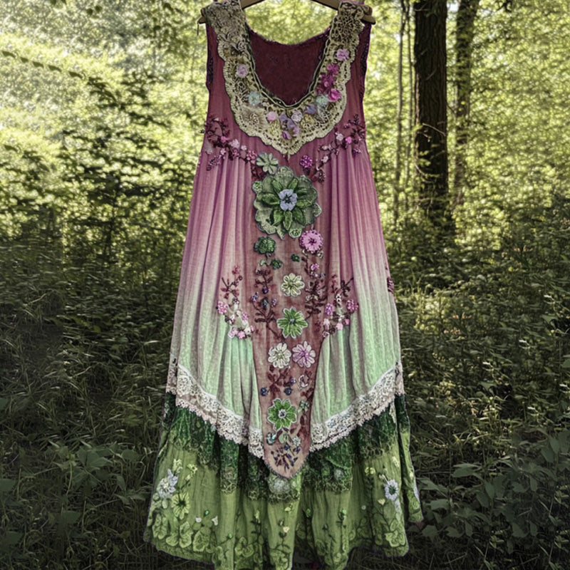 3D принтирана рокля без ръкави с U-образно деколте миди