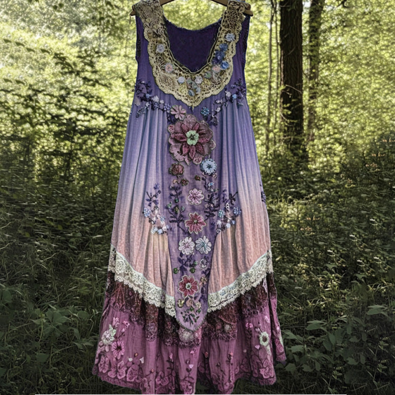 3D принтирана рокля без ръкави с U-образно деколте миди