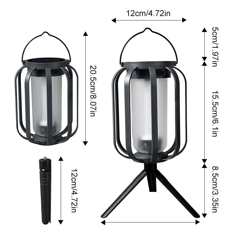 Zewnętrzna lampa solarna kempingowa o klasie ochrony IPX65