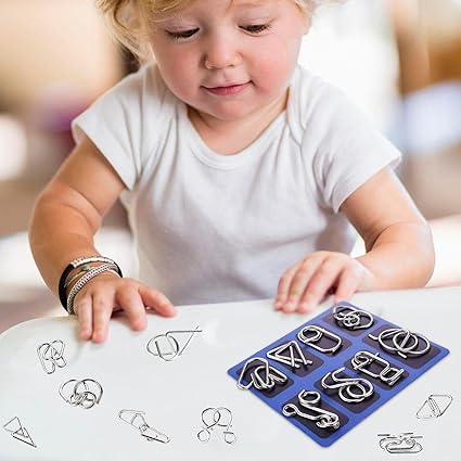 🔥Образователни интелектуални играчки Играчки за разпознаване на интелект, метални пъзели