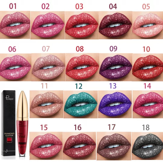 💥 Купете 1, вземете 1 безплатно 💋 Диамантен блясък за устни с брокат, водоустойчиво червило 🥰🎁