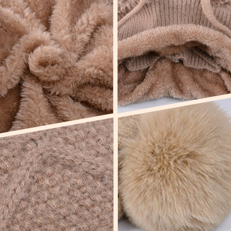 🔥Нова оферта – стилна, дебела плетена зимна шапка – с топла покривка за лице и шал