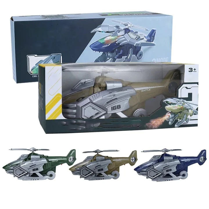 Vroča razprodaja LED transformatorska igrača helikopter dinozaver