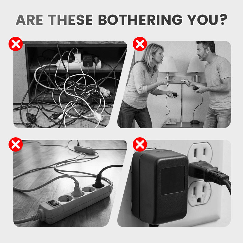 🔌⚡Inteligentny kabel zasilający z portami USB (wtyczka EU)