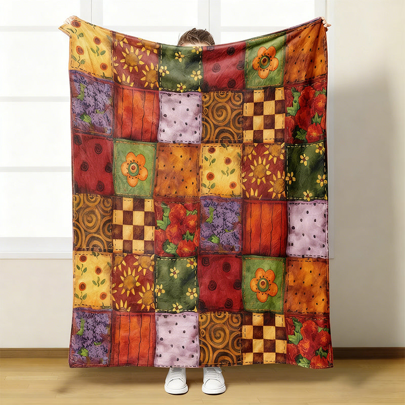 🌼 Udobna in mehka flanelasta odeja s cvetličnim motivom 🛋️💐
