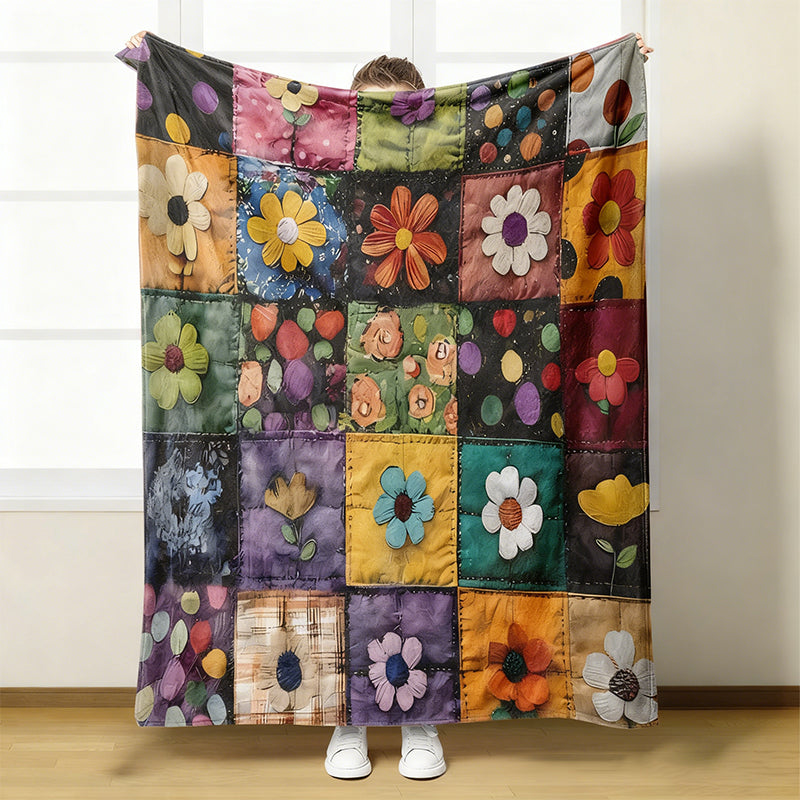 🌼 Udobna in mehka flanelasta odeja s cvetličnim motivom 🛋️💐