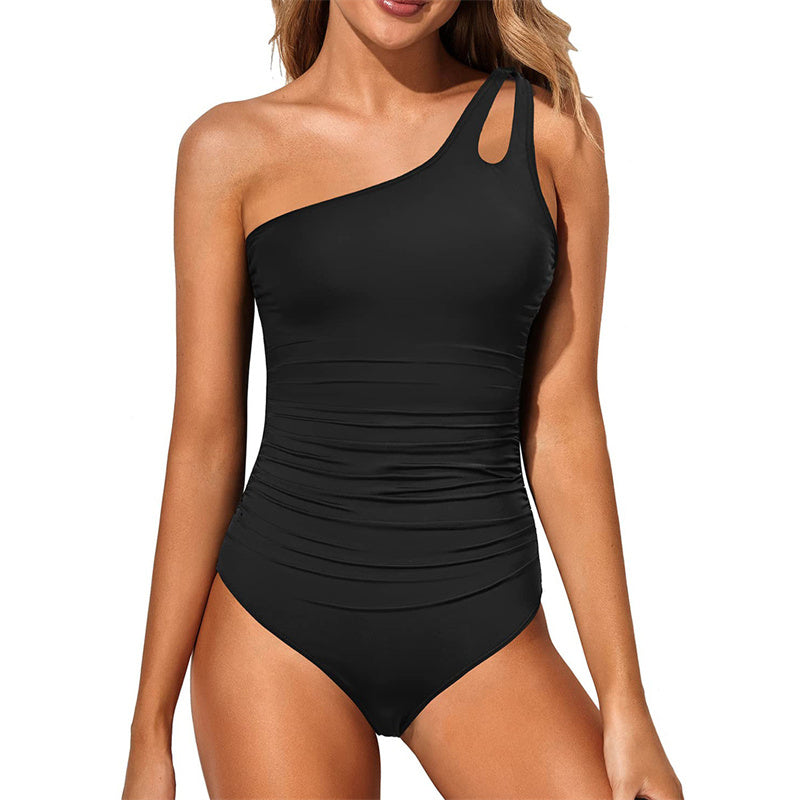 🔥 S-2XL 🍀 Дамски бански костюм с едно рамо 🏖️👙