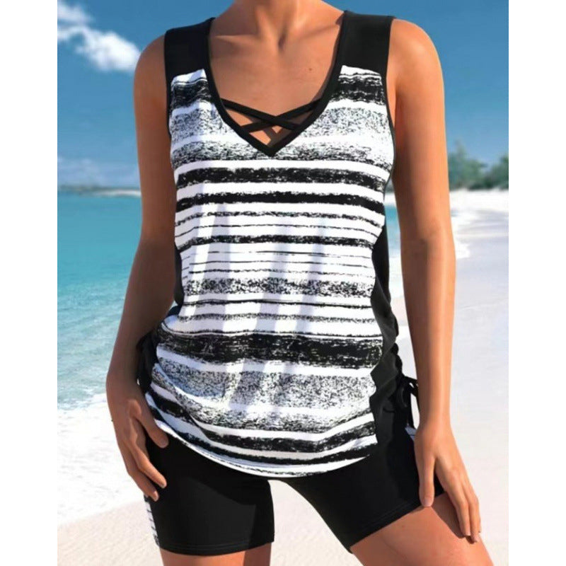 👙S-3XL🏖️Дамски бански танкини с шарки от две части