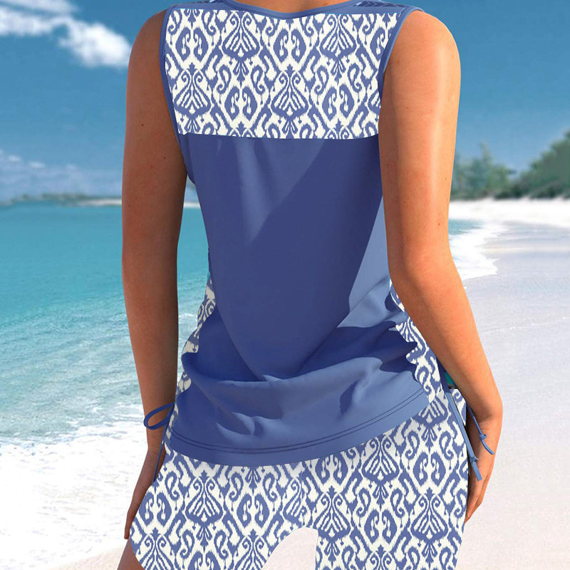 👙S-3XL🏖️Dwuczęściowy kostium kąpielowy typu tankini we wzory dla kobiet