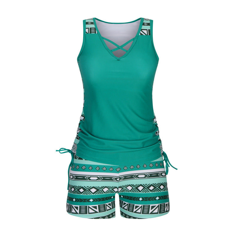 👙S-3XL🏖️Dwuczęściowy kostium kąpielowy typu tankini we wzory dla kobiet