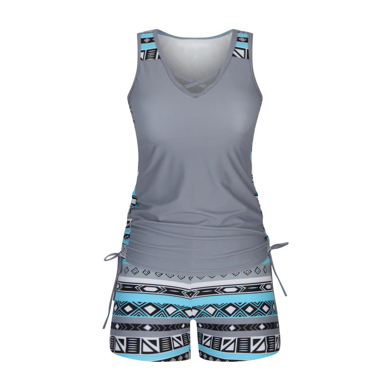 👙S-3XL🏖️Dwuczęściowy kostium kąpielowy typu tankini we wzory dla kobiet