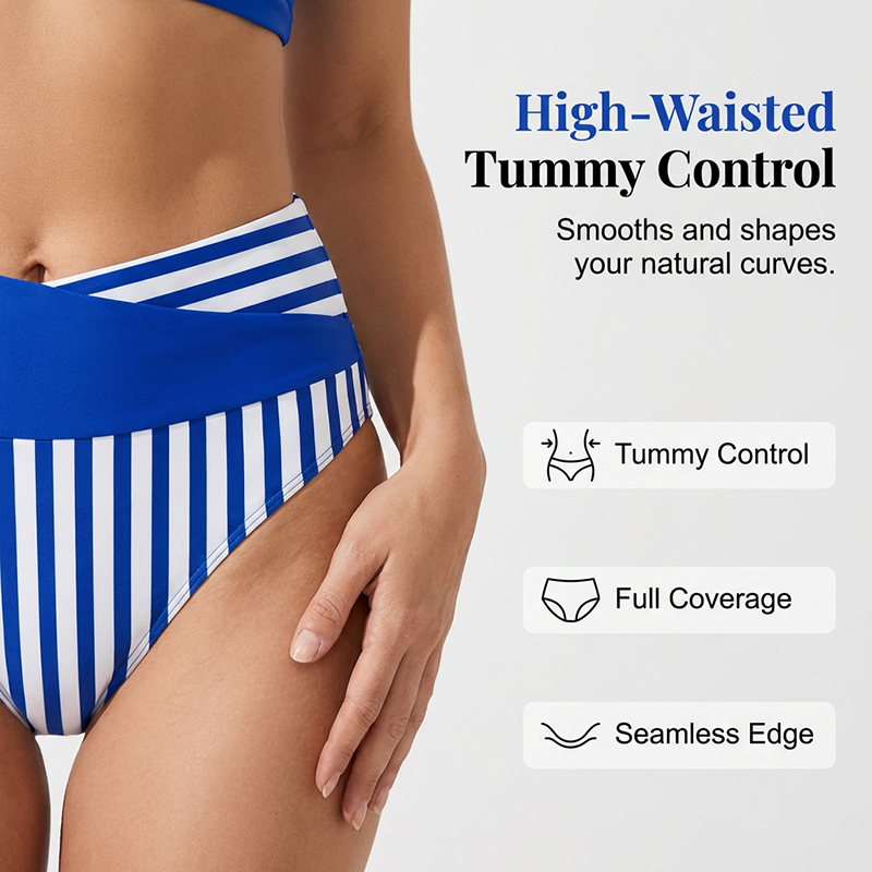 👙 Бикини с цветни блокове S-3XL: Стилни оформящи бански от две части 🌊