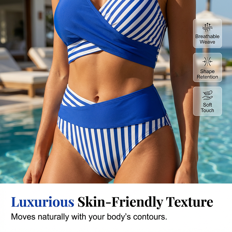 👙 Бикини с цветни блокове S-3XL: Стилни оформящи бански от две части 🌊