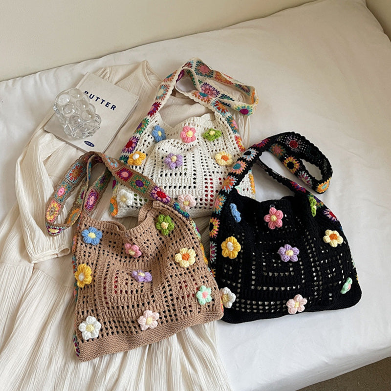 🧺 OGRANICZONA CZASOWO 50% ZNIŻKI! ✨ Torba etniczna szydełkowa dla kobiet – boho, pojemna, uniwersalna 🌼