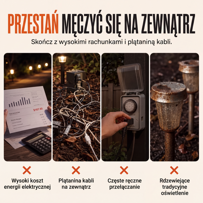 🌙 Lampy ogrodowe na energię słoneczną – lampy wbijane w ziemię